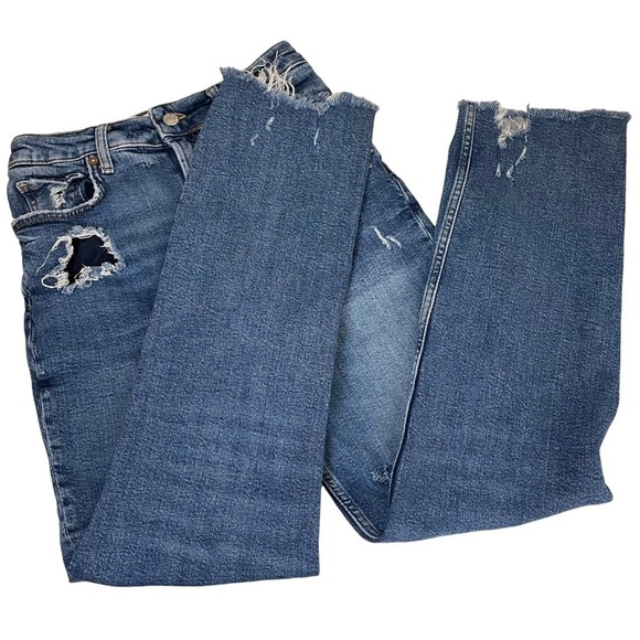 Free People We The Free High Rise Distressed Ripped Slim Jeans Sz28 - Picture 15 of 16